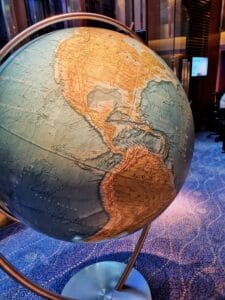 globe showing north and south america