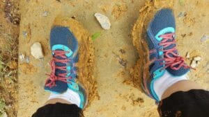hiking in SAPA Vietnam in wet mud