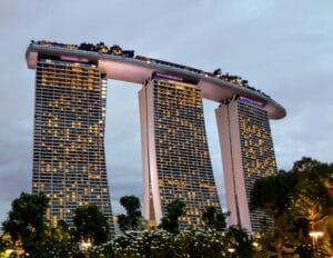Marina Bay Sands hotel three pillars of hotel