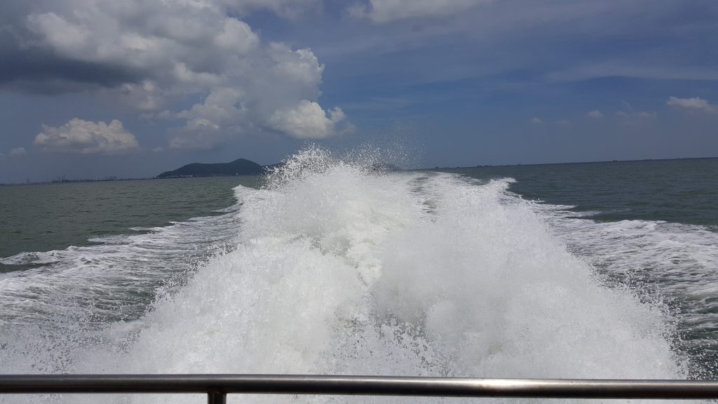 wake from ferry