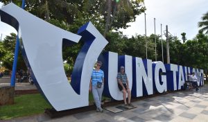 Vung Tau sign on beach