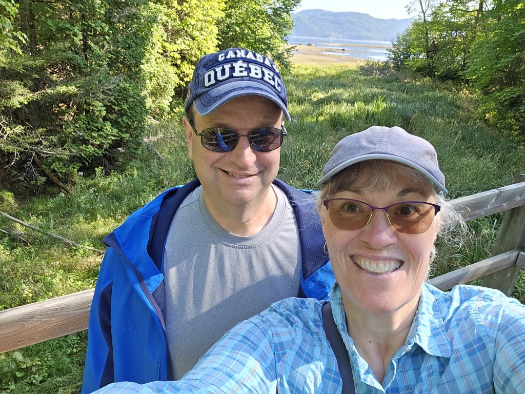 Middle age couple selfie melissa and Craig in Quebec