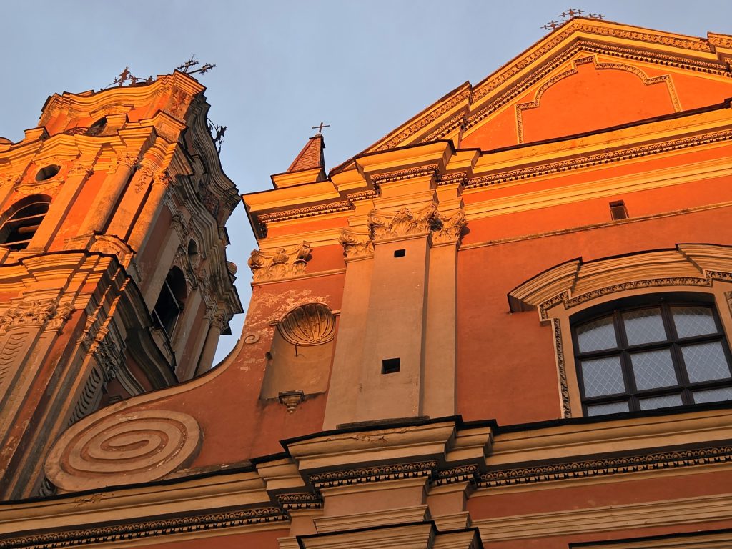 late sun setting Vilnius